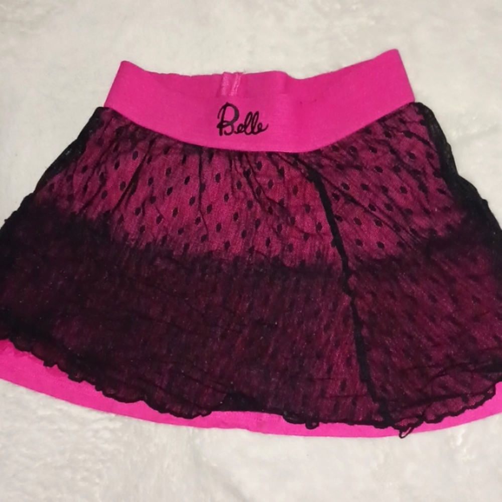 Pink and Black Y2K McCbling Vibes Miniskirt